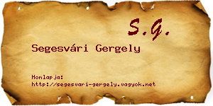 Segesvári Gergely névjegykártya